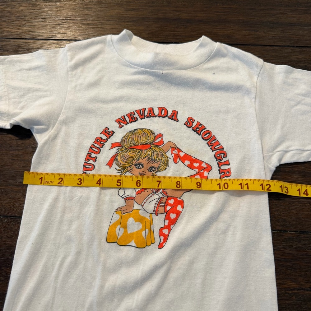 80s Future Nevada Showgirl Kids/Youth T‑Shirt Size M Rare Novelty Strip Club - Picture 7 of 7